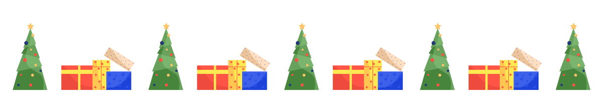 Christmas Carols 2025 5 Christmas Trees and Gifts@4x
